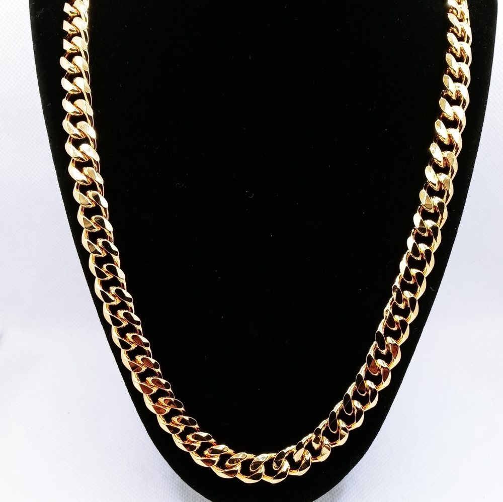 Thick 18kt gold filled curb link necklace